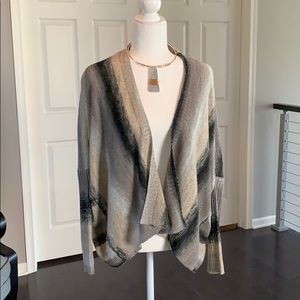 Love on a hanger ombre stripe Gray open cardigan